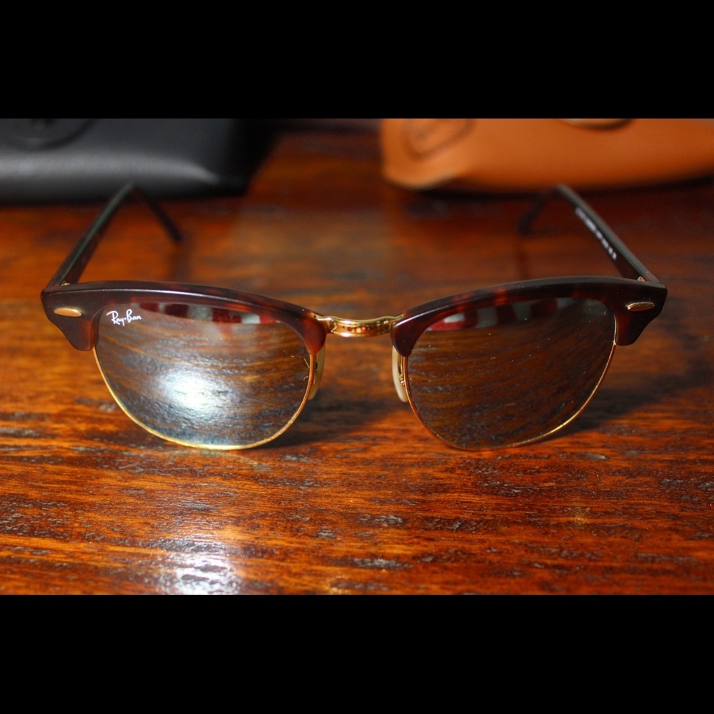 Ray-Ban Silver Mirrored Clubmaster Sunglasses
